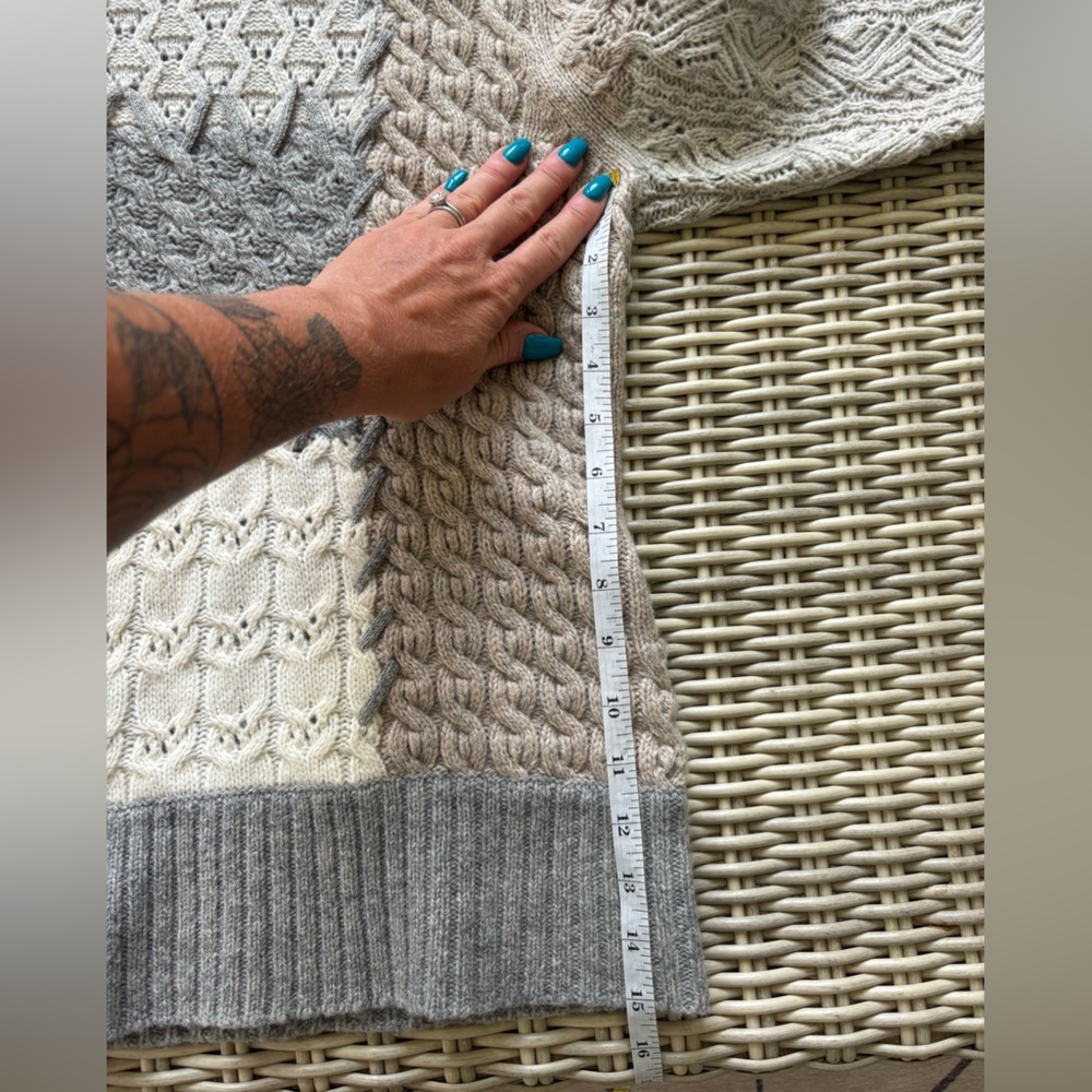 Sundance Patchwork Lambswool Turtleneck Sweater L… - image 8